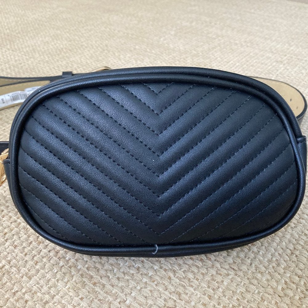 Steve Madden Black Chevron Belt Bag New - Picture 13 of 13